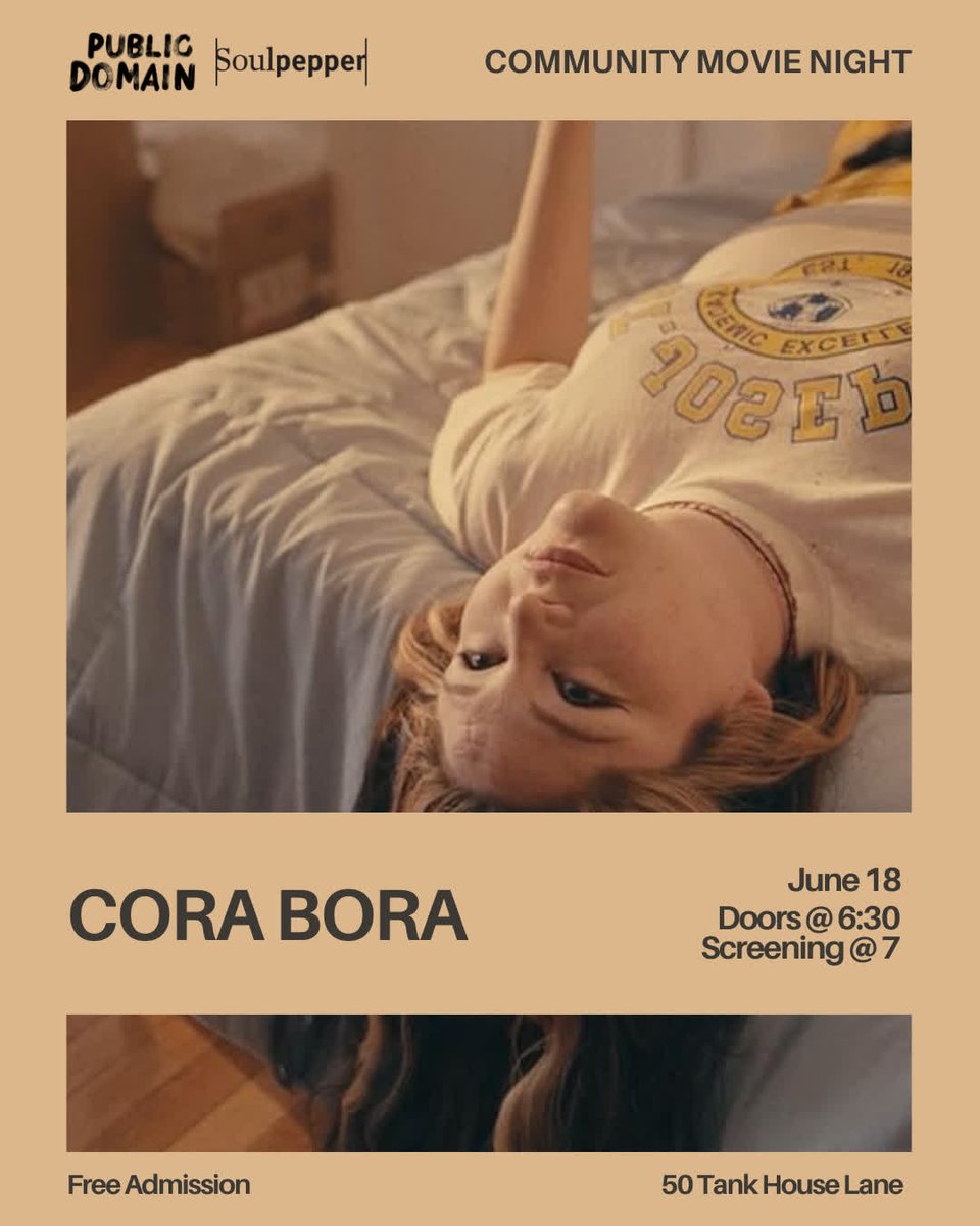 🌈 June Movie Night is here! 🎬✨ 

Join us on June 18 for a screening of Cora Bora — a sharp, chaotic, and heartfelt comedy about love, self-discovery, and the messy middle bits of growing up. 

🚪 6:30pm
🎥 7:00pm
🎟️ Reserve your (free!) spot: soulpepper.ca/public-domain/…