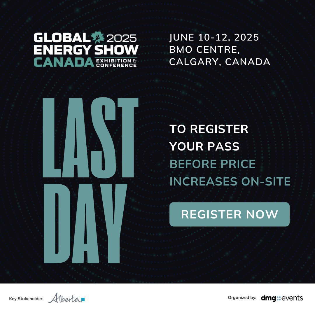 Global Energy Show Canada 2025 kicks off tomorrow! 

Don’t miss your chance to join the country’s leading energy event, connect with decision-makers, and explore innovations shaping the future of energy. 

Register now before on-site prices apply: globalenergyshow.com/register/