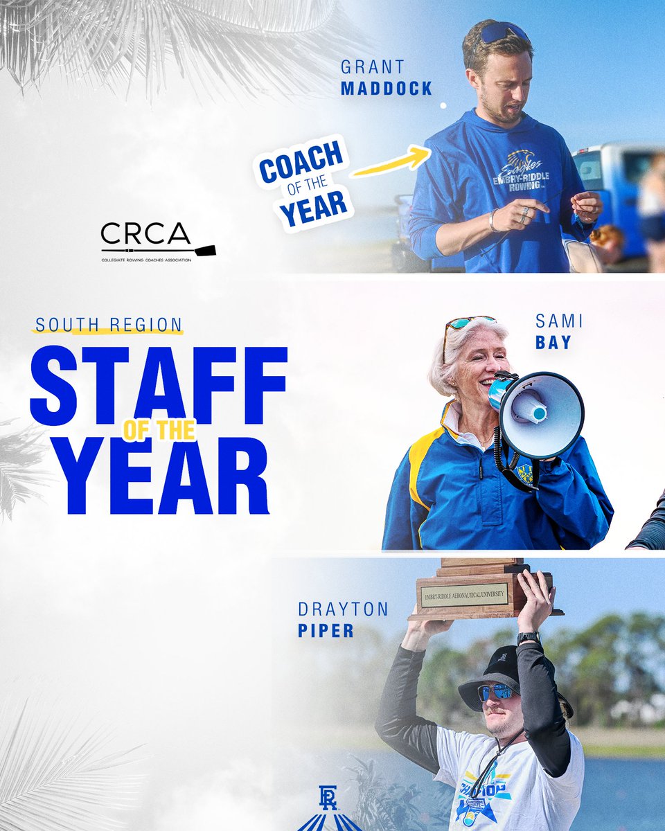 Check out this awards haul 🏆

Moses, Kinlocke and Paulk are named All-Americans while coaches Maddock, Bay and Piper are the South Region Staff of the Year!
#GoERAU #DaytonasHometownTeam