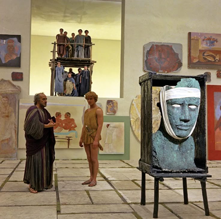 vikare06's tweet image. This shot from Fellini's "Satyricon" (1968) is so weird it looks like a 90s point-and-click adventure game