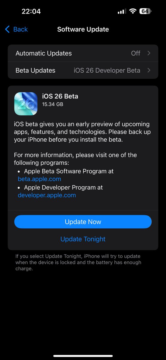iSWUpdates's tweet image. iOS 26.0 Developer Beta 1 (23A5260n) has been released. #iOS26 #iOS26Beta1