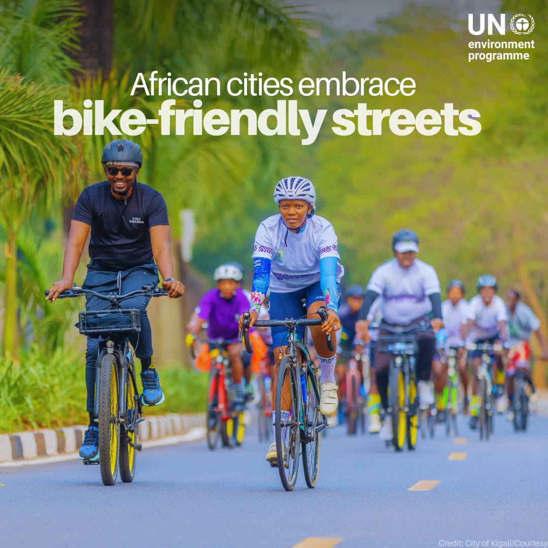 From the vibrant streets of Addis Ababa to the beautiful hills of Kigali, African cities are embracing bike- and walk-friendly streets!

This shift is transforming daily commutes, reducing emissions, and fostering healthier, greener communities. unep.org/technical-high…