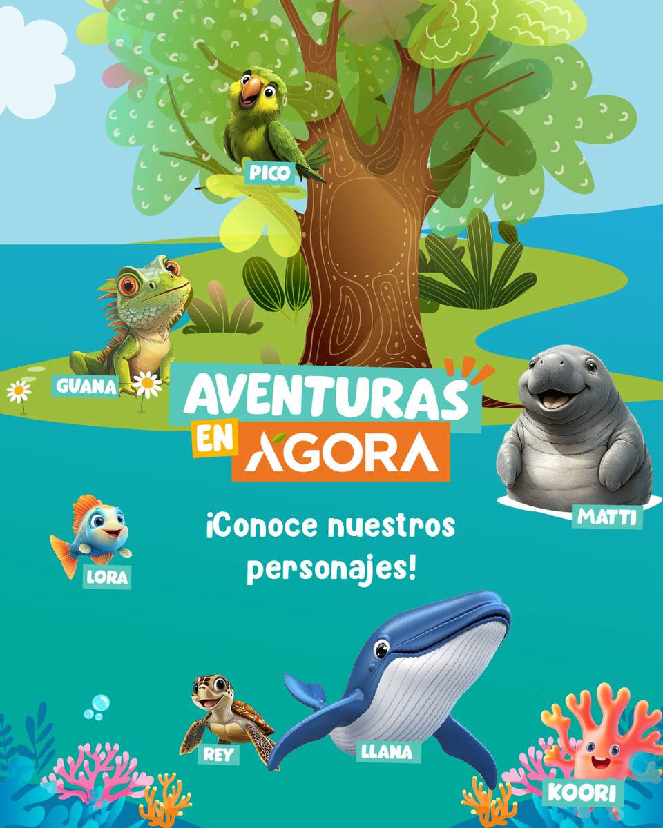 ¡La diversión ahora tiene nuevos protagonistas! 🐾🌳🌊

Te presentamos a los personajes de Aventuras en Ágora, un grupo de amiguitos que llega cada fin de semana para enseñar, divertir y acompañar a los más pequeños en experiencias llenas de creatividad y conciencia ambiental.