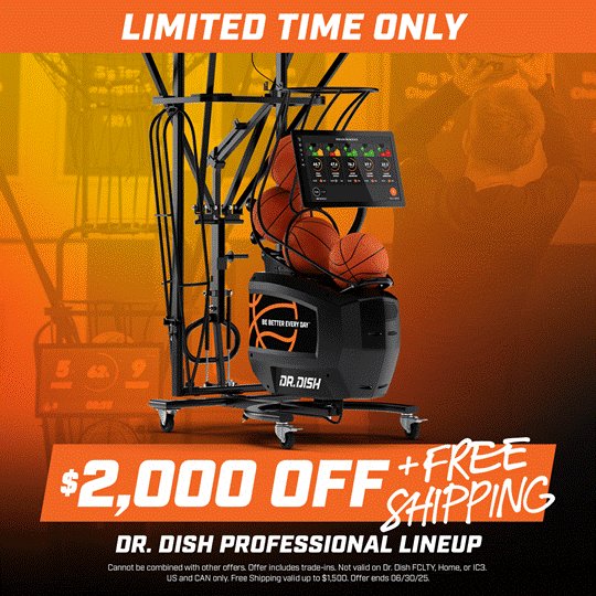 Coach Tony Miller (@tonywmiller) on Twitter photo This month only, <a href="/drdishbball/">Dr. Dish Basketball</a> are giving you an exclusive $2,000 off plus FREE shipping on your purchase of a Dr. Dish CT+, All-Star+, or Rebel+. Hurry to secure your savings before 6/30 or while supplies last!
More Information: bit.ly/DishxCoachMill… This month only, <a href="/drdishbball/">Dr. Dish Basketball</a> are giving you an exclusive $2,000 off plus FREE shipping on your purchase of a Dr. Dish CT+, All-Star+, or Rebel+. Hurry to secure your savings before 6/30 or while supplies last!
More Information: bit.ly/DishxCoachMill…