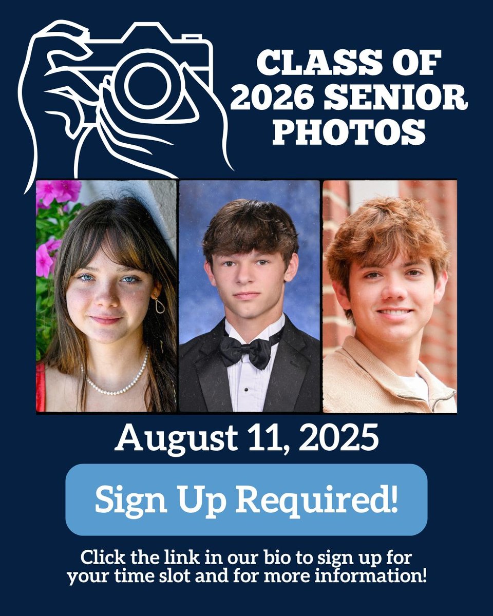 🚨Attention Class of 2026🚨 It's already time to sign up for your senior portraits!📷️ Click the link in our bio to sign up for your time slot and to learn more!🔗