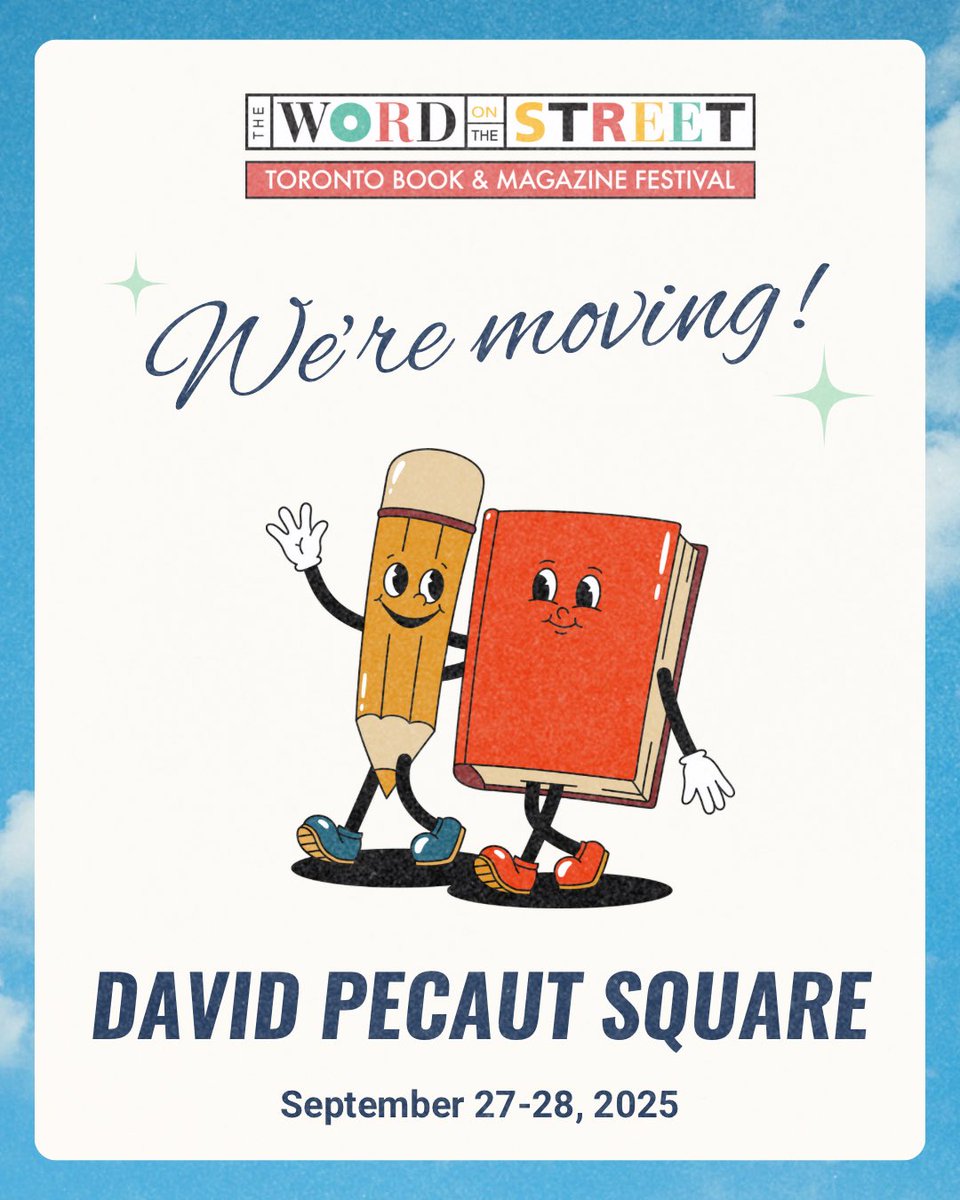 The Word On The Street (@torontowots) on Twitter photo πNext Chapter, New Location!πͺ
Β We're turning the page and bringing #WOTSToronto 2025 to David Pecaut Square! ποΈπ«
β¨ More updates (and maps!) coming in July.
Β ποΈ Mark your calendars: September 27β28, 2025 and RSVP via the π in our bio
#MeetMeAtWOTS #WOTS2025 #TorontoEvent πNext Chapter, New Location!πͺ
Β We're turning the page and bringing #WOTSToronto 2025 to David Pecaut Square! ποΈπ«
β¨ More updates (and maps!) coming in July.
Β ποΈ Mark your calendars: September 27β28, 2025 and RSVP via the π in our bio
#MeetMeAtWOTS #WOTS2025 #TorontoEvent
