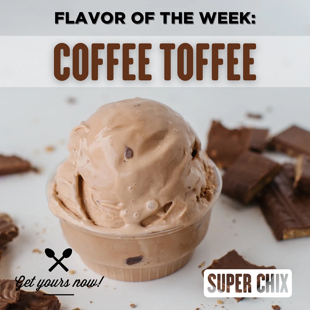 🚨NEW CUSTARD FLAVOR OF THE WEEK: COFFEE TOFFEE© ☕️🍫  

⭐️⭐️⭐️⭐️⭐️  

—Scooping through Sunday, June 29th 🗓️  

— A delicious and rich espresso flavored custard with generous amounts of Heath Bar© toffee pieces throughout! 🤎  

‼️Now available in all locations‼️