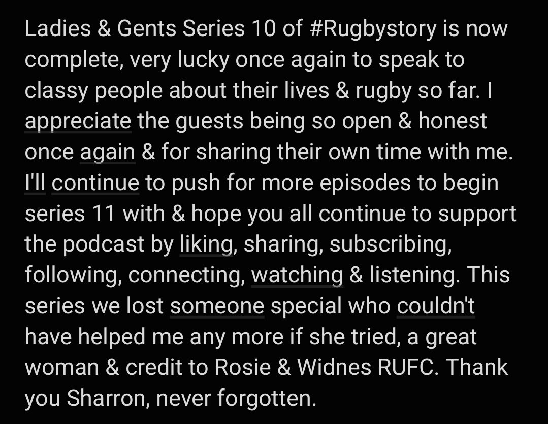 Big thanks to <a href="/Minion_Kev1/">Kev Mannion</a> <a href="/CraigMullen19/">craigmullen</a> <a href="/AB3Medical/">AB3 Medical</a> Mark Smith, Gary Connolly, Tony Smith, John Kear, Ben Pegna, <a href="/mattyenglis/">Matty English</a> Paul Medley, Paul Woodward, <a href="/alanhunte/">Alan Hunte</a> Warren Jowitt &amp; <a href="/PaulAnderson_17/">Paul Anderson</a> for their time &amp; contribution to Series 10 of #Rugbystory