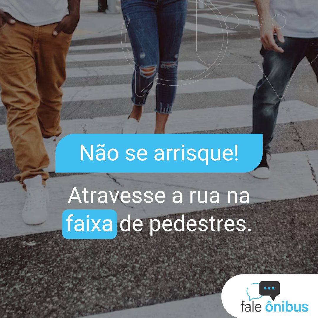 Atravessar na faixa de pedestres é mais do que seguir uma regra, é um gesto de cuidado com a própria vida e com a dos motoristas. Respeite a sinalização e escolha sempre a faixa.
#FaleÔnibus #Segurançanotrânsito