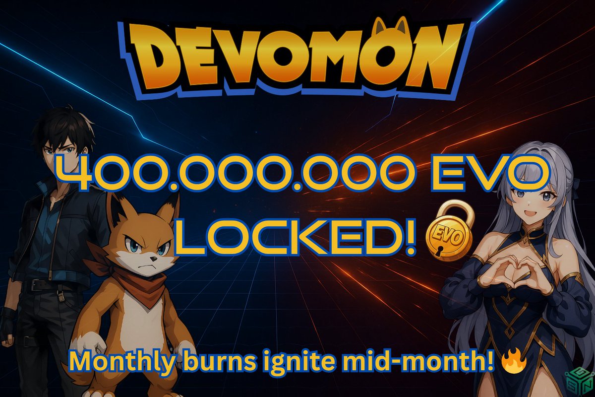 400M EVO secured &amp; locked – first burn kicking off mid-month! 🔥🔒

#GameFi #Web3 #TokenBurn #EVO