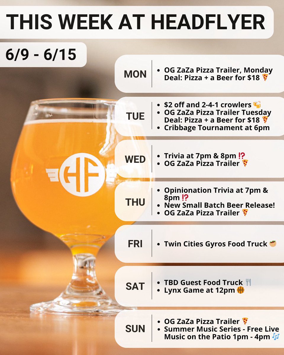 What’s the haps on the taps? Taproom, that is. Got a fun week ahead! Join us, won’t you?🍻