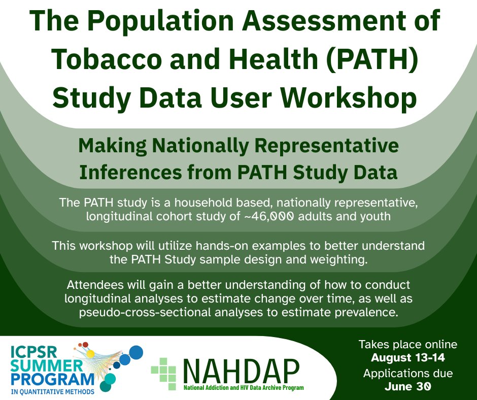Sign up for our PATH workshop through the ICPSR summer program! Applications close June 30th.
Learn more --&gt; myumi.ch/bVDex