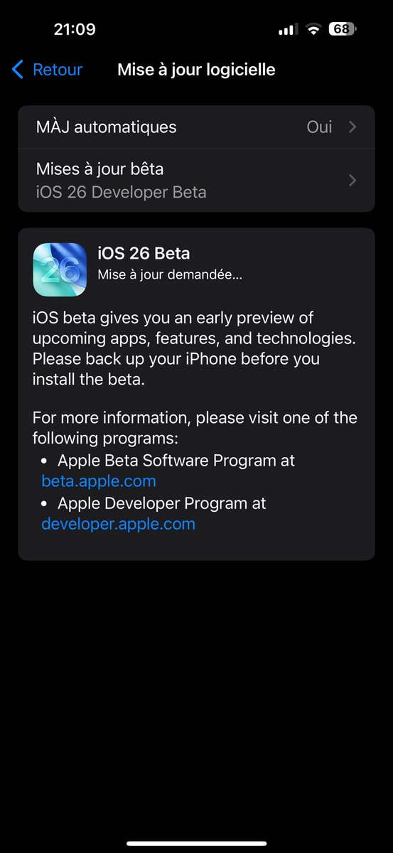 Clement87270's tweet image. #iOS26 est dispo on va voir ce que ça donne
