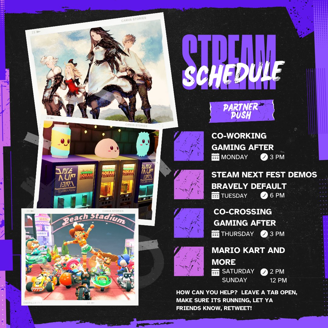 First Week of Partner Pushing!  Want to support?  Feel free to tab me up vibe to the music or games, let the homies know.  Consider ya boy for a raid, or come Run games with ya boy!  We rocking that Nintendo Games, Demos and more this week! - Twitch - BluSatire