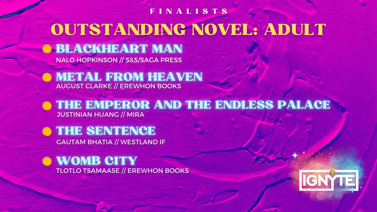 THE SENTENCE is a 2025 Ignyte Award finalist:
