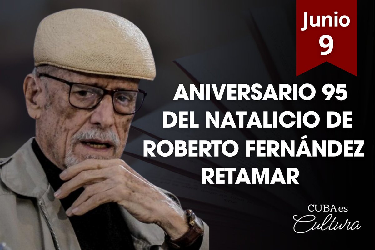 Aniversario 95 del Natalicio de Roberto Fernández Retamar: Premio Nacional de Poesía (1952) y Premio Nacional de Literatura (1989). Poeta, ensayista y promotor cultural cubano; fue presidente de la Casa de las Américas y de la Academia Cubana de la Lengua. 
#CubaEsCultura