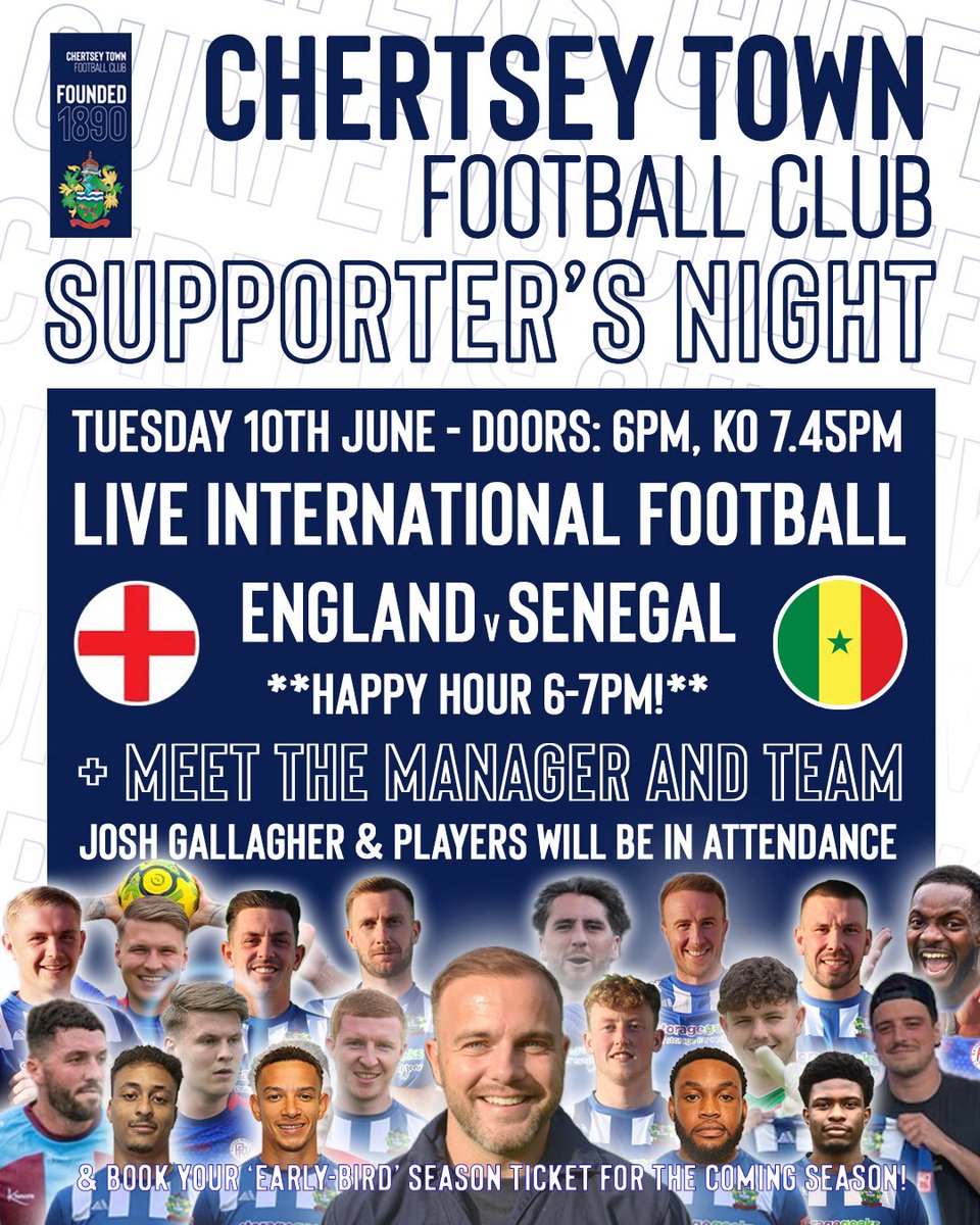 Are you joining us for tomorrow evening’s supporters night in the clubhouse?
Doors open at 6pm for your chance to meet our new management team and players (subject to availability). See you there Curfews!