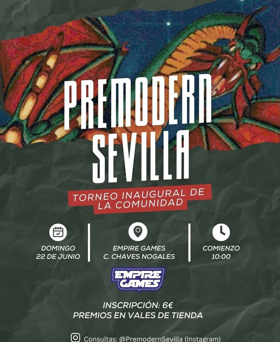 A new community that joins the many in Spain 🇪🇸 the beautiful Sevilla ❤️🤩 Incredible City, people &amp; food! <a href="/SevillaMagic/">MagicSevilla</a> <a href="/MalagaPremodern/">Malaga Premodern</a> <a href="/Kefrenius/">Liga Premodern Alicante</a> <a href="/PremodernMCA/">Premodern Mallorca</a> <a href="/MadridPremodern/">Madrid Premodern</a> <a href="/PremodernMirari/">Premodern Gasteiz</a> <a href="/PremodernPT/">Premodern Portugal</a> <a href="/focomtg/">Foco 💡 ⚪⚫</a> <a href="/PequenoTasigur/">El pequeño Tasigur 🍌💀</a> <a href="/ElgraNorbe/">Maraxus ✈️ MC Amsterdam</a> <a href="/diliz13/">Diliz</a> <a href="/nachobrr/">Nacho Technoliga</a> <a href="/RebellionMTG/">Rebellion MTG</a>