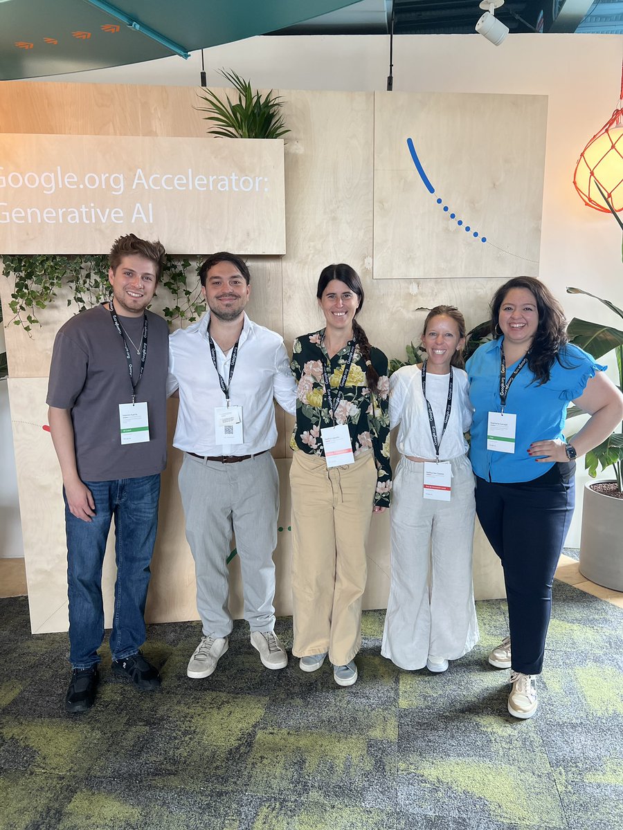 Delfina Irazusta (@delfiirazusta) on Twitter photo Aprendiendo en Google con el equipo digital de @innovacionlocal !! Se vienen cosas 🚀
We're thrilled to announce our participation in <a href="/GoogleOrg/">Google.org</a> Accelerator: Generative AI program! Learn more about the program here: goo.gle/3TeKDog #AcceleratedWithGoogle Aprendiendo en Google con el equipo digital de @innovacionlocal !! Se vienen cosas 🚀
We're thrilled to announce our participation in <a href="/GoogleOrg/">Google.org</a> Accelerator: Generative AI program! Learn more about the program here: goo.gle/3TeKDog #AcceleratedWithGoogle