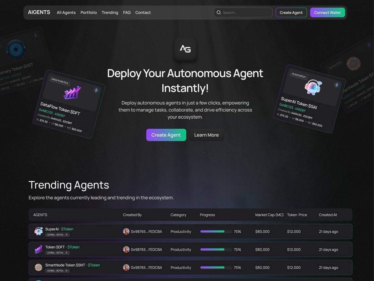 👀 Sneak peek time...

Here’s your first look at the AIGENTS DApp — where AI Agents go on-chain.
No code. No limits. Just pure autonomy.
This is just the beginning.
#AIGENTS #AIonChain #Web3 #CryptoAI #DAppPreview 🚀