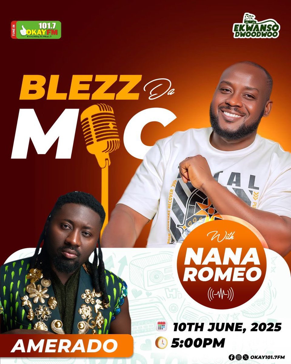 Catch me live tomorrow on <a href="/Okay1017fm/">OKAY 101.7 FM</a> with Nana Romeo #Asor