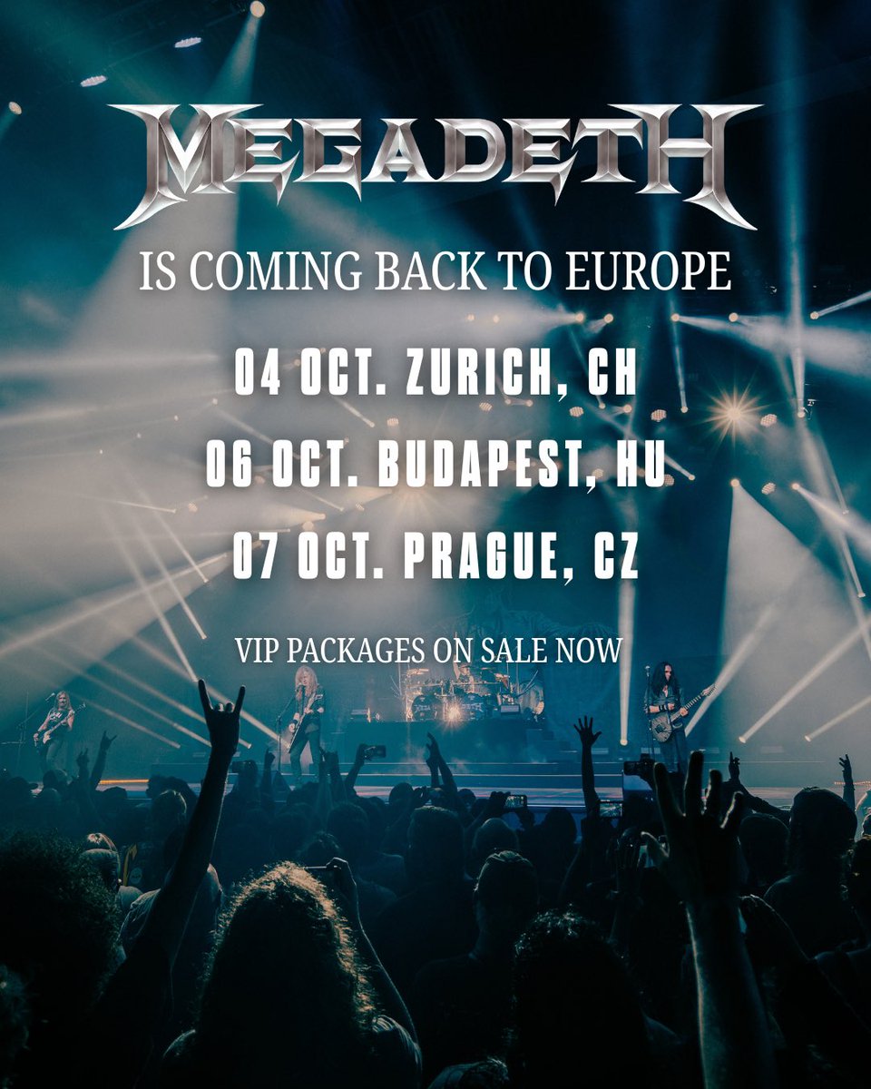 Megadeth's tweet image. Europe - got your tickets yet? See you soon. megadeth.com/pages/tour