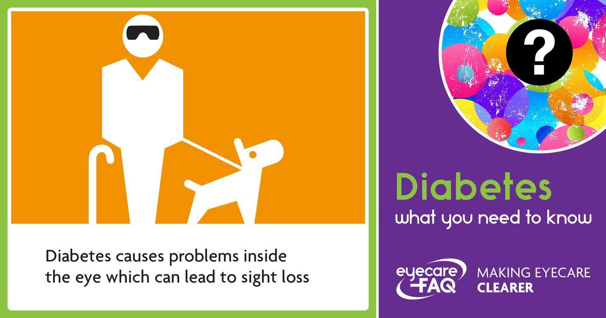 People with diabetes can have eye problems due to weakened, leaky or blocked blood vessels in the retina, the layer at the back of the eye, over time this can cause sight loss. #DiabetesWeek
