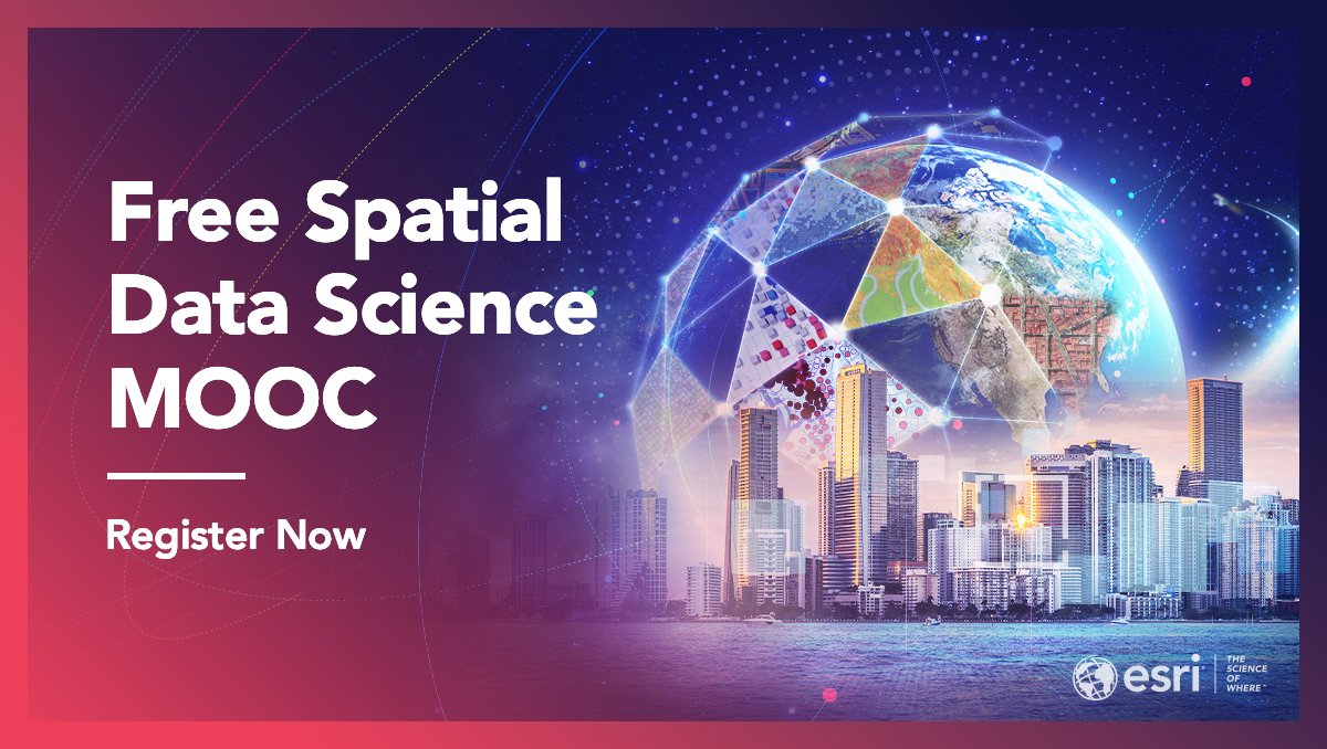 The countdown begins! 

100 days until our Spatial Data Science MOOC opens! 📊 Learn to use location as a connective thread to stitch together all types of data and solve problems.✔️

Register → ow.ly/mECs50W5LFI