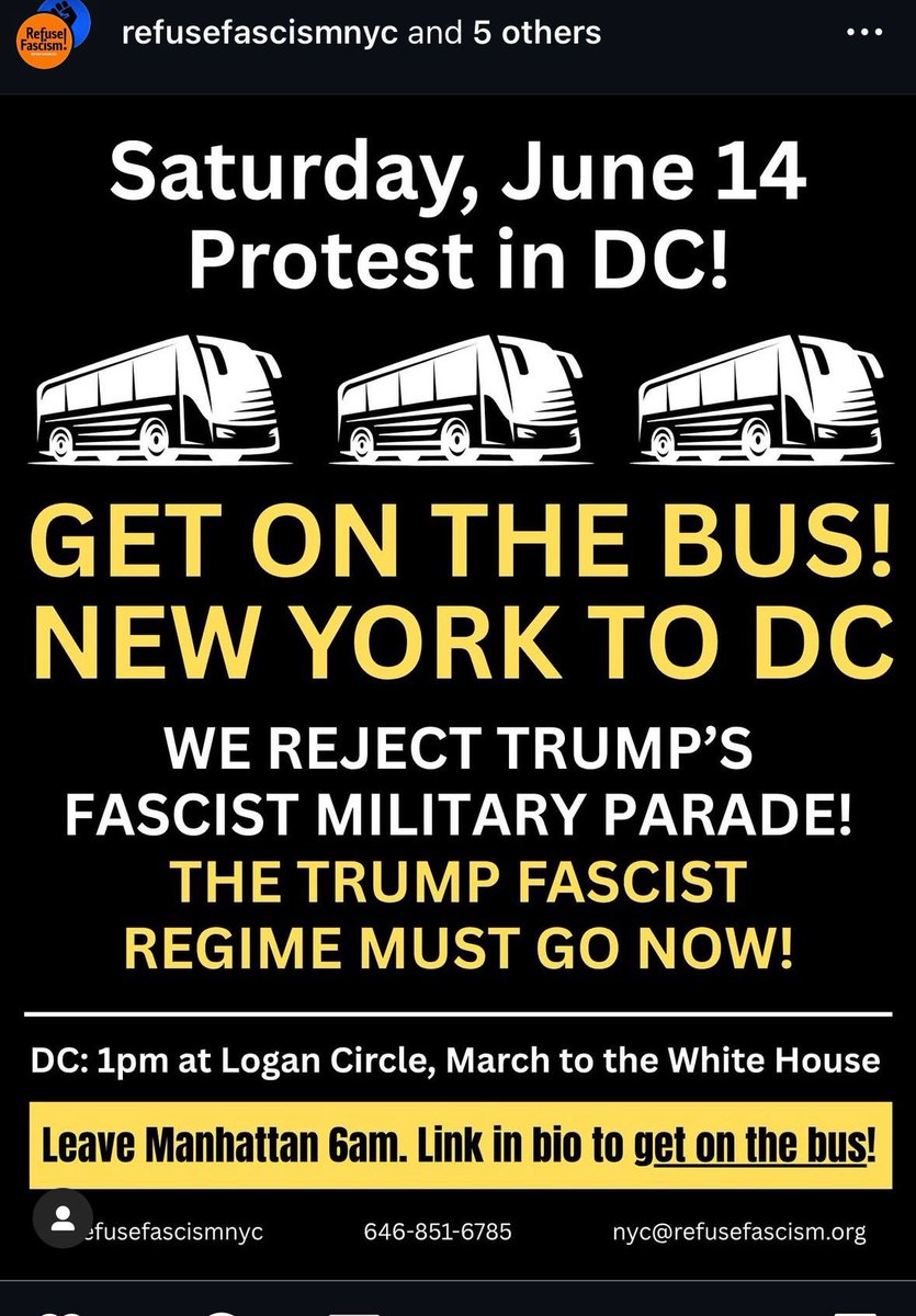 The radical, communist, pro-open borders group “Refuse Fascism” is planning to bus people to Washington, D.C., to “protest” President Trump’s military parade on Saturday, June 14th.

The LA open-border riots are spreading and they want to incite violence against Trump supporters.