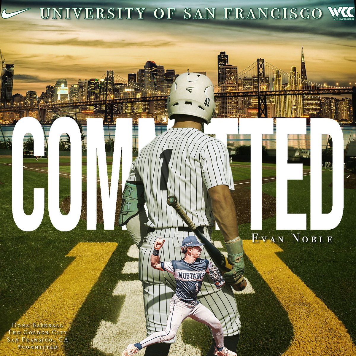 I am beyond blessed to announce my commitment to the University of San Francisco. Thank you to <a href="/RDiToma19/">Rob DiToma</a> and the <a href="/SFDonsBaseball/">San Francisco Baseball</a> squad for giving me this opportunity. Big things to come #godons 

<a href="/coachmccall17/">Billy McCall</a>