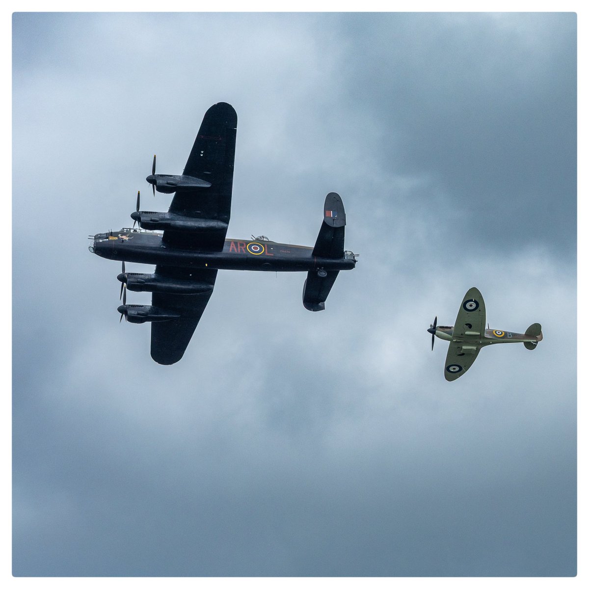 Lancaster and Spitfire. Two of Britain’s finest ever aircraft. <a href="/ShiresGirl/">Karen Weston 💙</a> <a href="/FrostlynneLynn/">Lynne Frost</a> <a href="/serudd1960/">Susan Rudd</a> <a href="/ZachRudd_/">Zach Rudd</a> <a href="/LukeRudd84/">Luke Rudd</a> <a href="/stephen_spc/">SPC</a> <a href="/iandt53/">Ian Thomson</a>