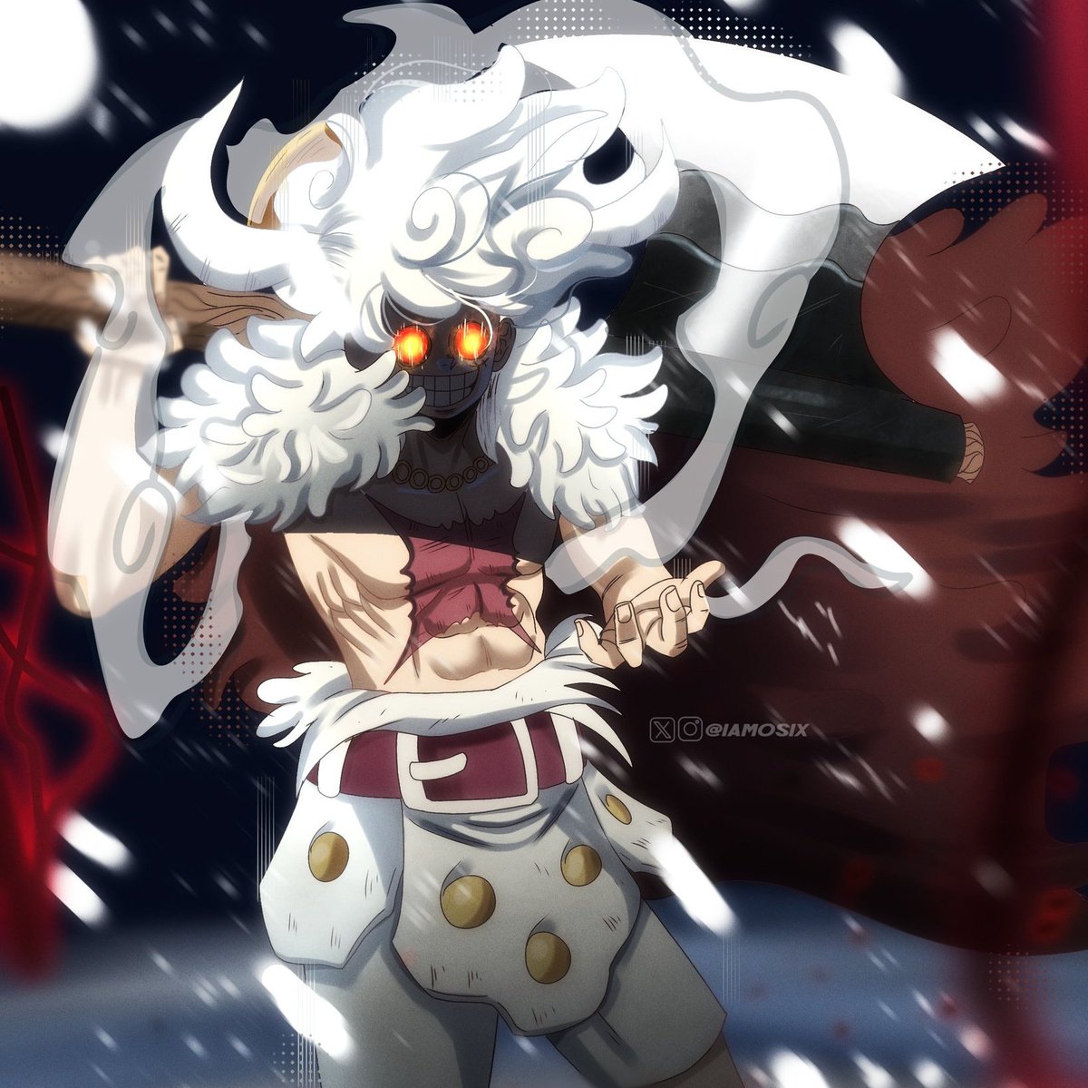 Joy Boy was fighting guys with spears… 

Luffy in Elbaf