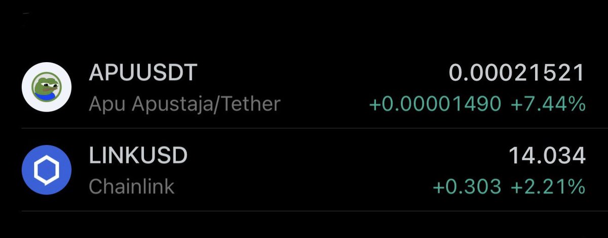 Chainlink is facilitating CBDC exchanges between 2 giant economies-&gt; +2%

Apu Apustaja in a coin-&gt; +8%

Just buy $Apu