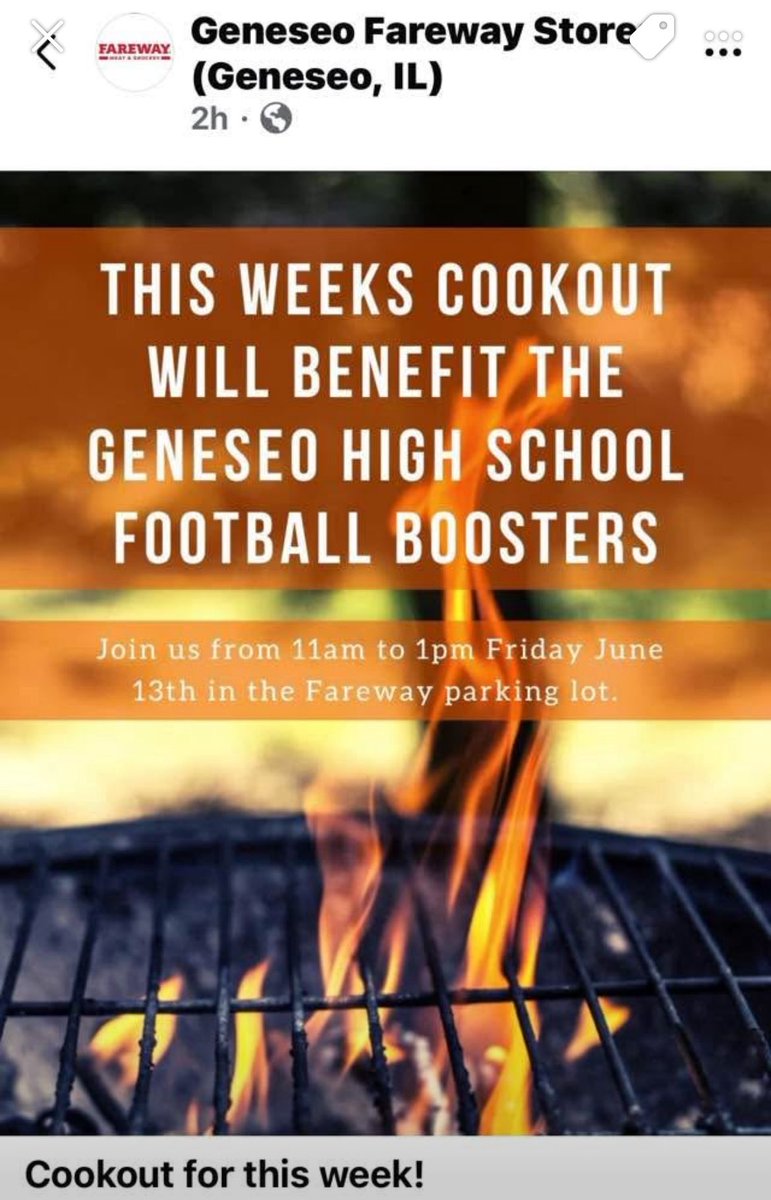 Geneseo High School Football (@greenmachinefb) on Twitter photo Come Friday to the Geneseo Fareway to support the Green Machine in this weeks cookout. <a href="/GeneseoCurrent/">GeneseoCurrent</a> <a href="/geneseofootball/">Geneseo Football</a> <a href="/Ryerson_Tom/">Tom Ryerson</a> <a href="/athleticsGHS/">Geneseo Athletics</a> <a href="/MatthewJFurlong/">Matt Furlong</a> Come Friday to the Geneseo Fareway to support the Green Machine in this weeks cookout. <a href="/GeneseoCurrent/">GeneseoCurrent</a> <a href="/geneseofootball/">Geneseo Football</a> <a href="/Ryerson_Tom/">Tom Ryerson</a> <a href="/athleticsGHS/">Geneseo Athletics</a> <a href="/MatthewJFurlong/">Matt Furlong</a>