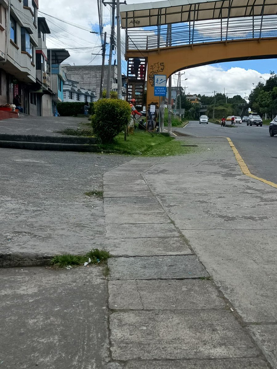 #Atención | Como parte del mantenimiento de la Autopista Rumiñahui, trabajamos en el adecentamiento de áreas verdes desde el puente amarillo hasta el Puente 3.