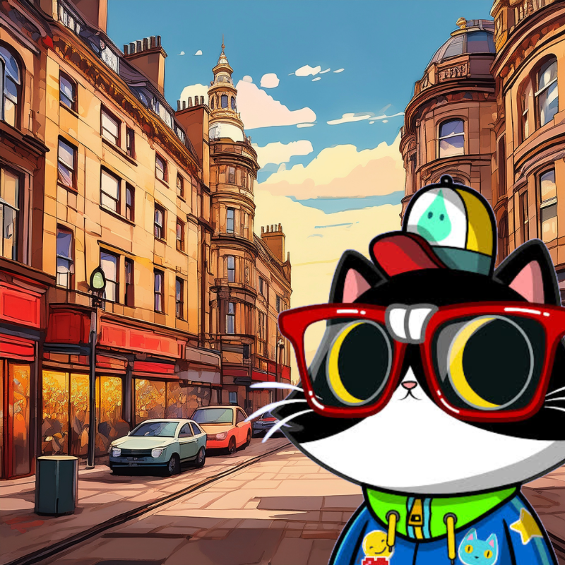 Next stop: #Glasgow! AFR3D shines in 3D-printed specs on Buchanan Street, dancing to indie tunes! Follow her global tour, grab your #Solana #Airdrop, and join the #AFR3D revolution! Free tokens at africar3d.com  #SolanaAirdrop