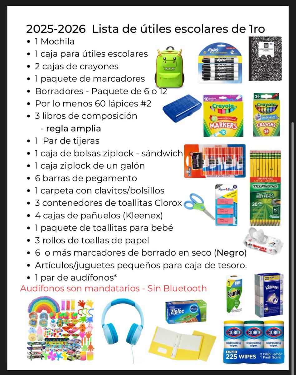 📚✨Get Ready for an Awesome New School Year! ✨📚
The 2025–2026 school supply lists are now available! 🎒
📄 Paper copies are available in the front office!
You can find 1st Grade’s list below! 
#HerreraHuskies