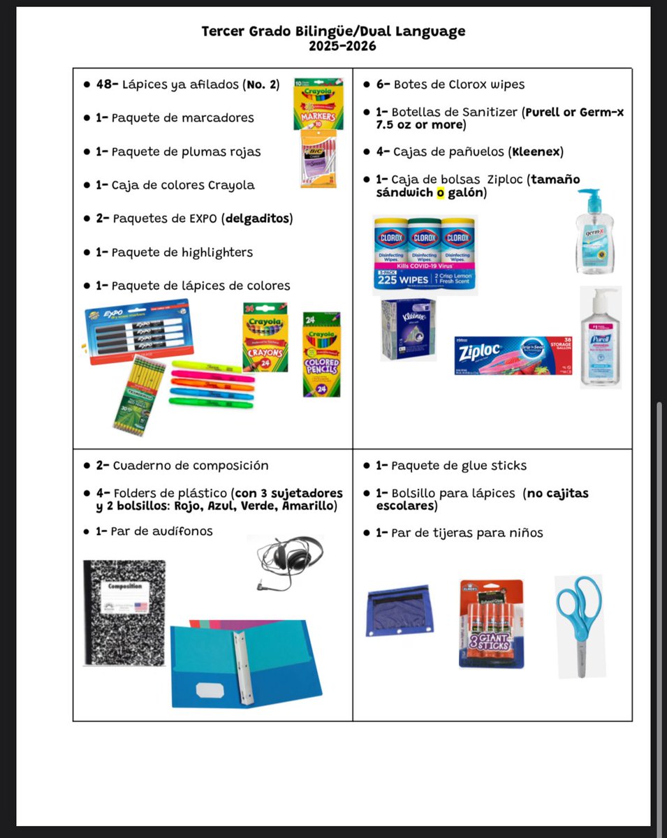 📚✨Get Ready for an Awesome New School Year! ✨📚
The 2025–2026 school supply lists are now available! 🎒
📄 Paper copies are available in the front office!
You can find 3rd Grade’s list below! 
#HerreraHuskies