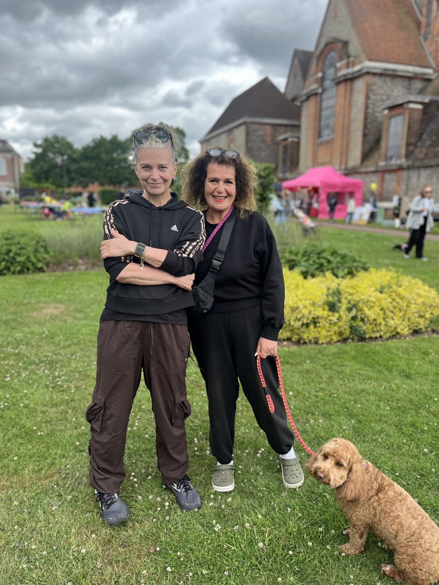 AllDogsMatter's tweet image. It’s only the lovely @JaneFallon showing her support and meeting the very happy Millie the Cockerpooh with owner Kate, at our fundraiser dog show at HGS St.Jude’s this weekend 🐾