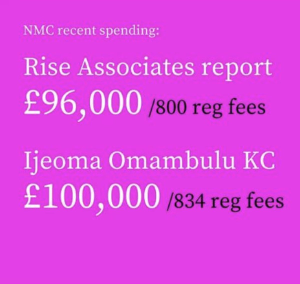 NMCWatch:Registrant Care (@_nmcwatch) on Twitter photo And still we wait.... <a href="/iomambala/">Ijeoma Omambala QC</a> report still "pending"... culture since Rise Associates report still poor... registrant fees still spent without consequence... And still we wait.... <a href="/iomambala/">Ijeoma Omambala QC</a> report still "pending"... culture since Rise Associates report still poor... registrant fees still spent without consequence...