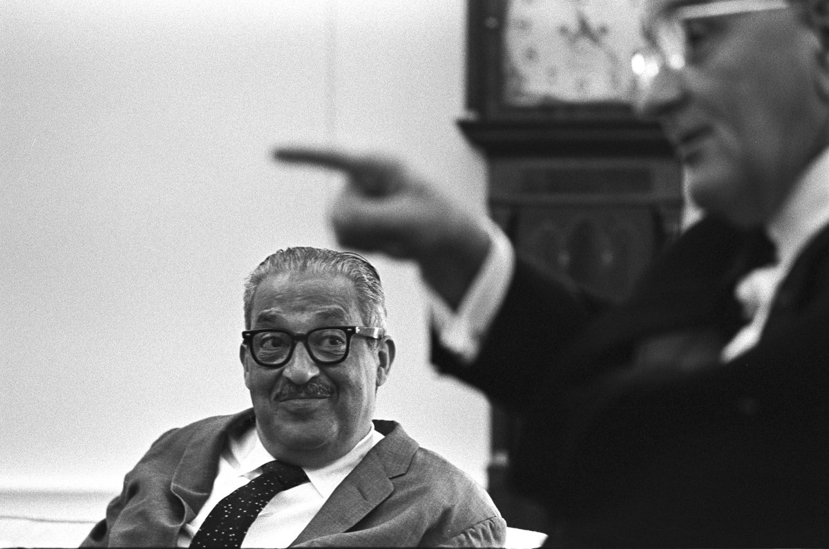 #OTD: Fifty-eight years ago today, #PresidentJohnson nominated #SolicitorGeneral #ThurgoodMarshall to the Supreme Court of the United States. Following Marshall's confirmation, he became the nation's 96th &amp; first African-American #SCOTUS Justice.

📷 Yoichi Okamoto &amp; Frank Wolfe