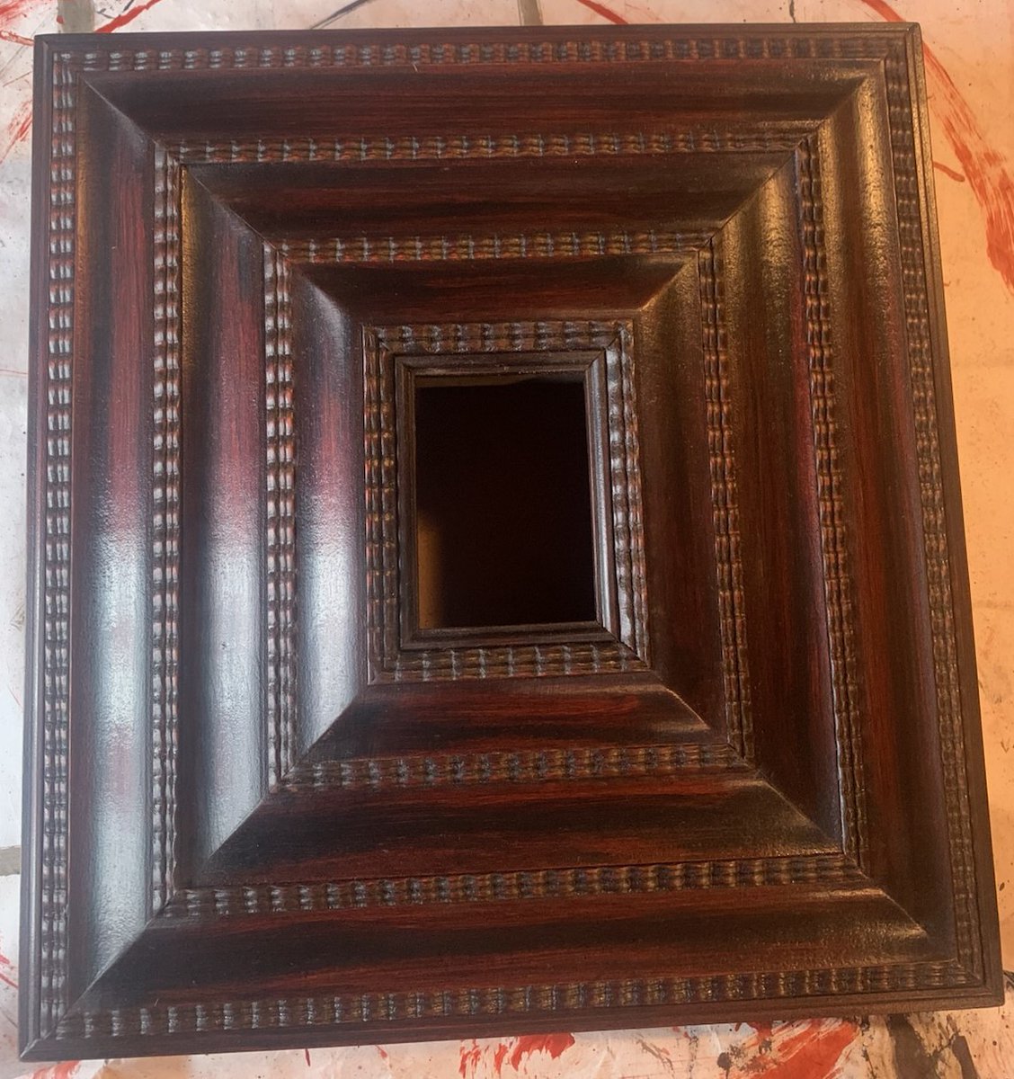 1642Designs's tweet photo. This small, 17th century reproduction ripple frame leaving the 1642 Designs shop this week, will frame a 17th century 2.5” x 3.5” original study.
#RippleFrames #ArtFraming #DesignInspiration #ArtCollector #1642Designs 
Timeless Frames, Old World Tradition https://t.co/WYEWb2A4tu