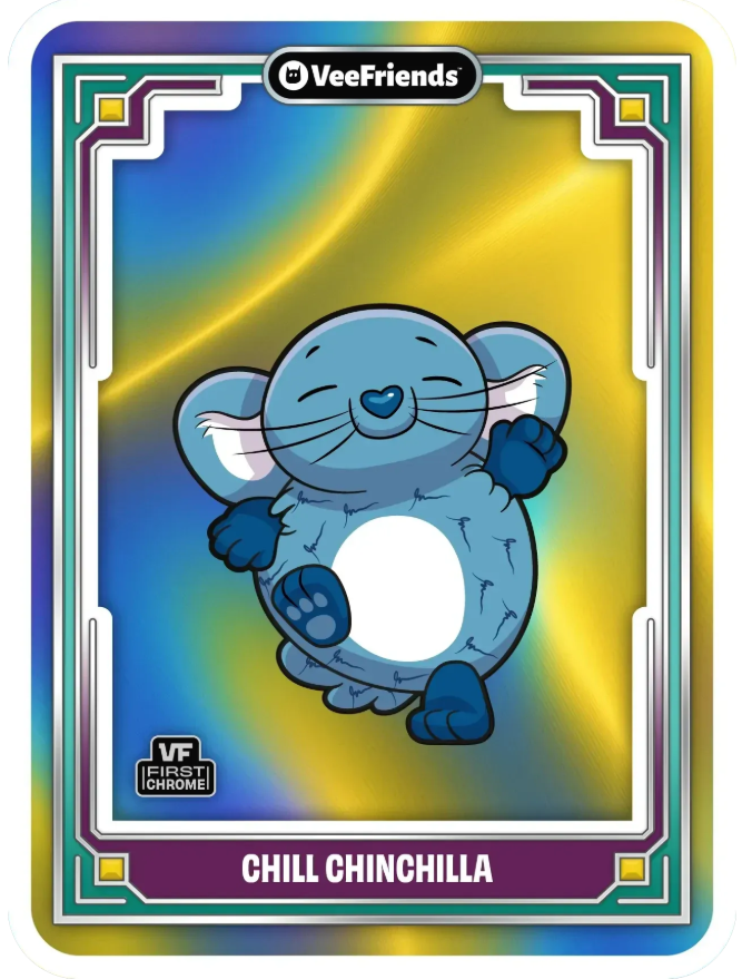 StevensVIEW (@metastevensview) on Twitter photo The 1/1 <a href="/veefriends/">VeeFriends</a> <a href="/Topps/">Topps</a> Chrome Chill Chinchilla SuperFractor is now on chain for the 1st time in history!
The customized color match for each character is FIRE!
Excited to see how <a href="/garyvee/">Gary Vaynerchuk</a> will leverage this upcoming technology for the very exclusive holders of this scene! The 1/1 <a href="/veefriends/">VeeFriends</a> <a href="/Topps/">Topps</a> Chrome Chill Chinchilla SuperFractor is now on chain for the 1st time in history!
The customized color match for each character is FIRE!
Excited to see how <a href="/garyvee/">Gary Vaynerchuk</a> will leverage this upcoming technology for the very exclusive holders of this scene!