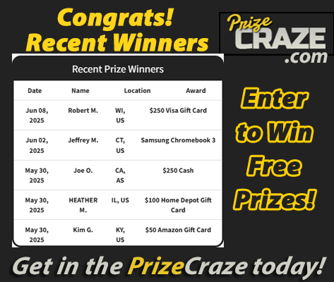 Congrats to our Recent #Winners!🥳🏆

If you 💝LOVE #winning FREE PRIZES...
👇
Get in the PrizeCraze today: ow.ly/vGIB50W6orC