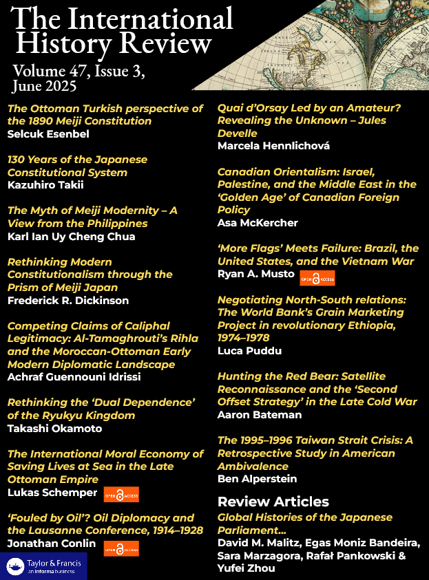 IntHistReview's tweet image. 🚨NEW ISSUE PUBLISHED🚨
Highlights include:
▶️Review on Special symposium on 130 yrs of the Japanese Parliament 🇯🇵🗳️
▶️Philippine critique of Meiji modernity
▶️Cold War intel & Vietnam
▶️Oil, diplomacy & the Lausanne Conf.
🔗 tandfonline.com/toc/rinh20/47/3
#OpenAccess #GlobalHistory