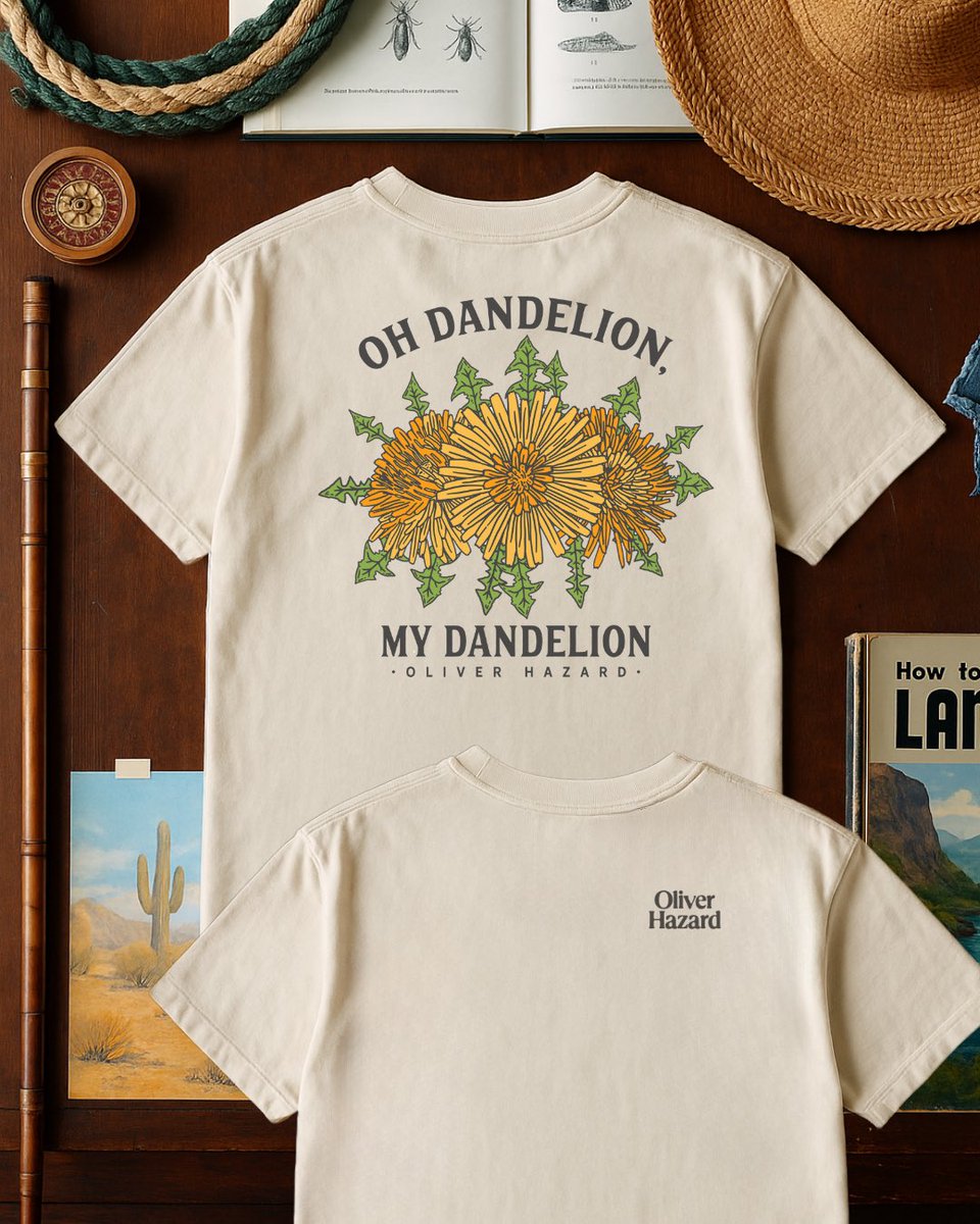 Celebrating the anniversary of Dandelion 🌼 and officially commencing Dandelion Season with this exclusive tee, now available for pre-order. 

Get em’ before they’re gone: olihazard.myshopify.com/products/dande…

Design by Eric Pond
