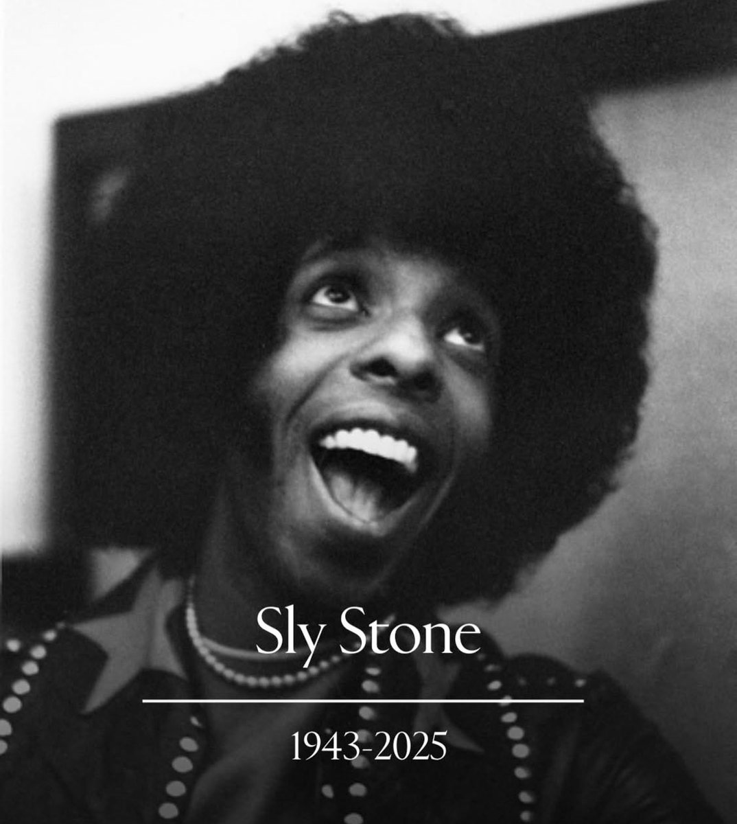 The world lost a true GIANT! 🕊Healing energy to his family and loved ones. We still have the music! 🙏🏾 M~ #slystone #Legend