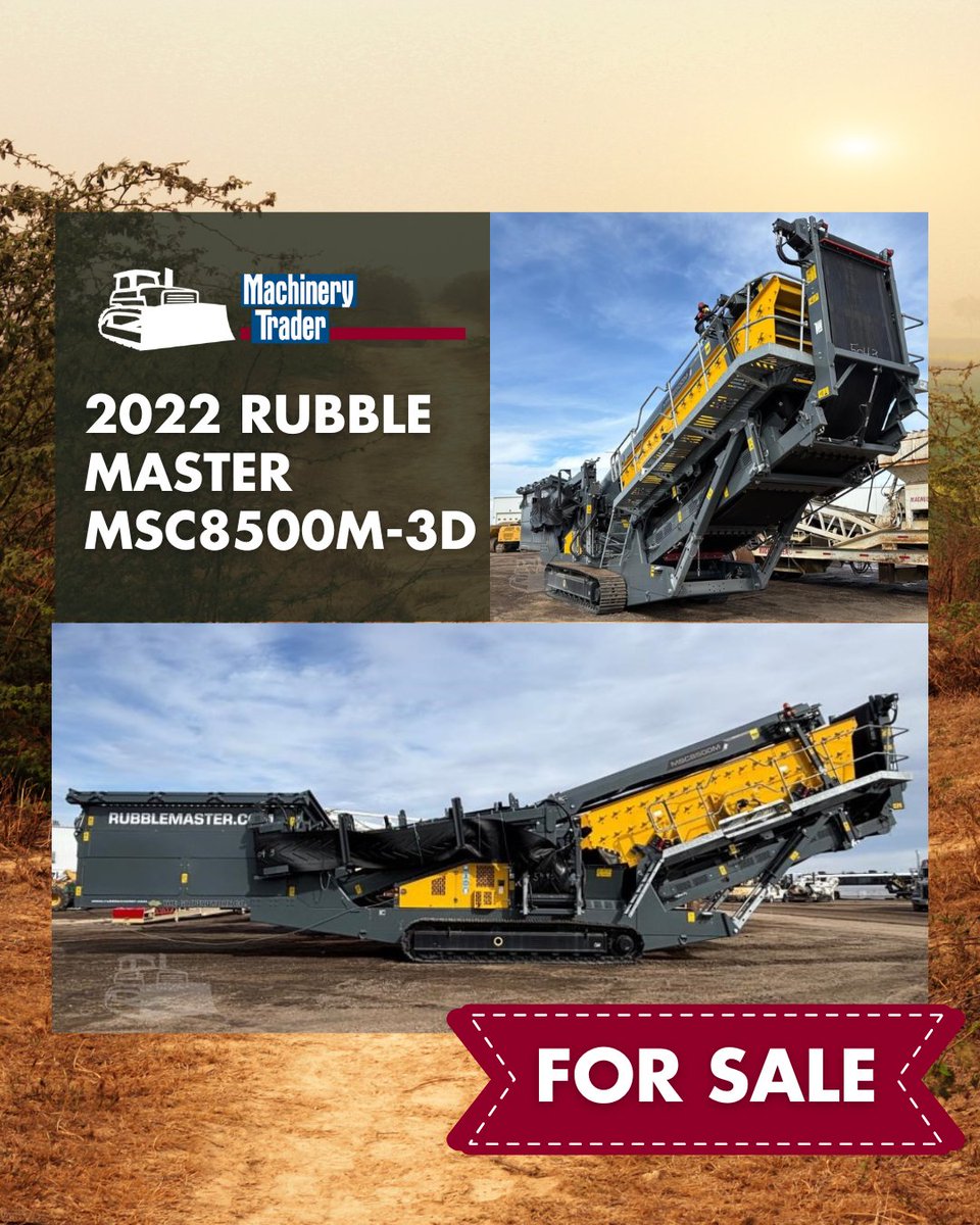 machinerytrader's tweet image. 🚨 For SALE: 2022 Rubble Master MSC8500M-3D Screen Aggregate Equipment! 🚨

⏲️ Only 27 hours!

View the equipment here ➡️ ow.ly/AuKC50W5sZz

#RubbleMaster #ScreenAggregate #Equipment #MachineryTrader #Construction
