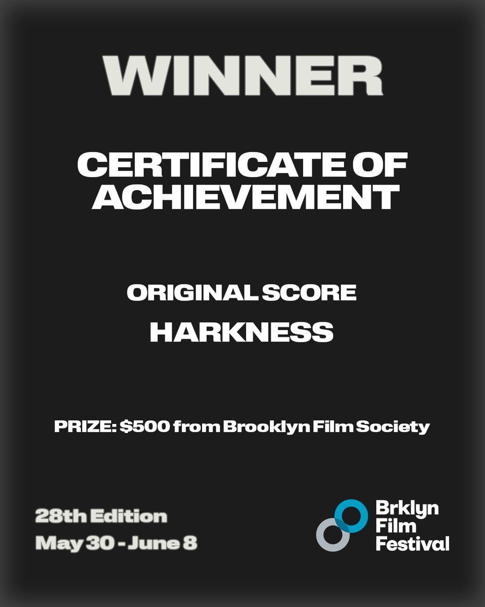 Announcing the Certificates of Achievement winners of the 28th Brooklyn Film Festival!

Original Score Award: Harkness for HARKNESS