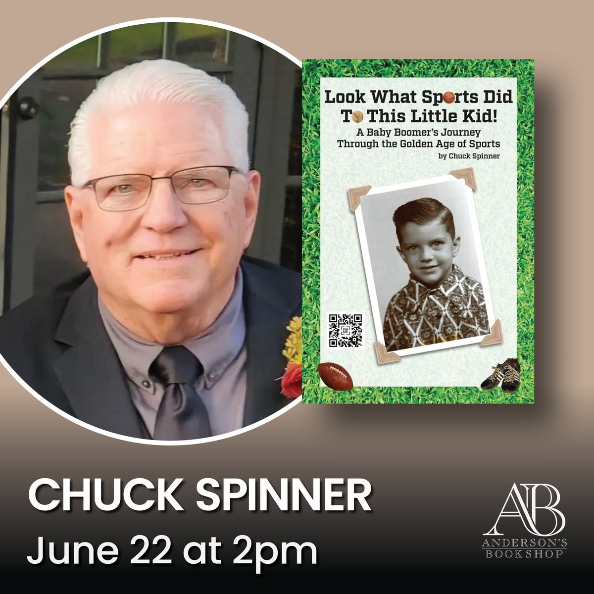 Beloved local author, Chuck Spinner, returns to Anderson's with his latest book! Your ticket includes a copy of the book that Chuck will sign that day, after he is done presenting! TICKETS: chuckspinnerandersons.eventcombo.com